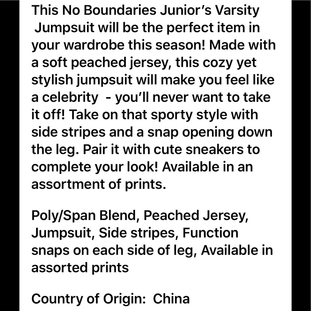 No Boundaries Juniors yummy strapless jumpsuit - Picture 9 of 9